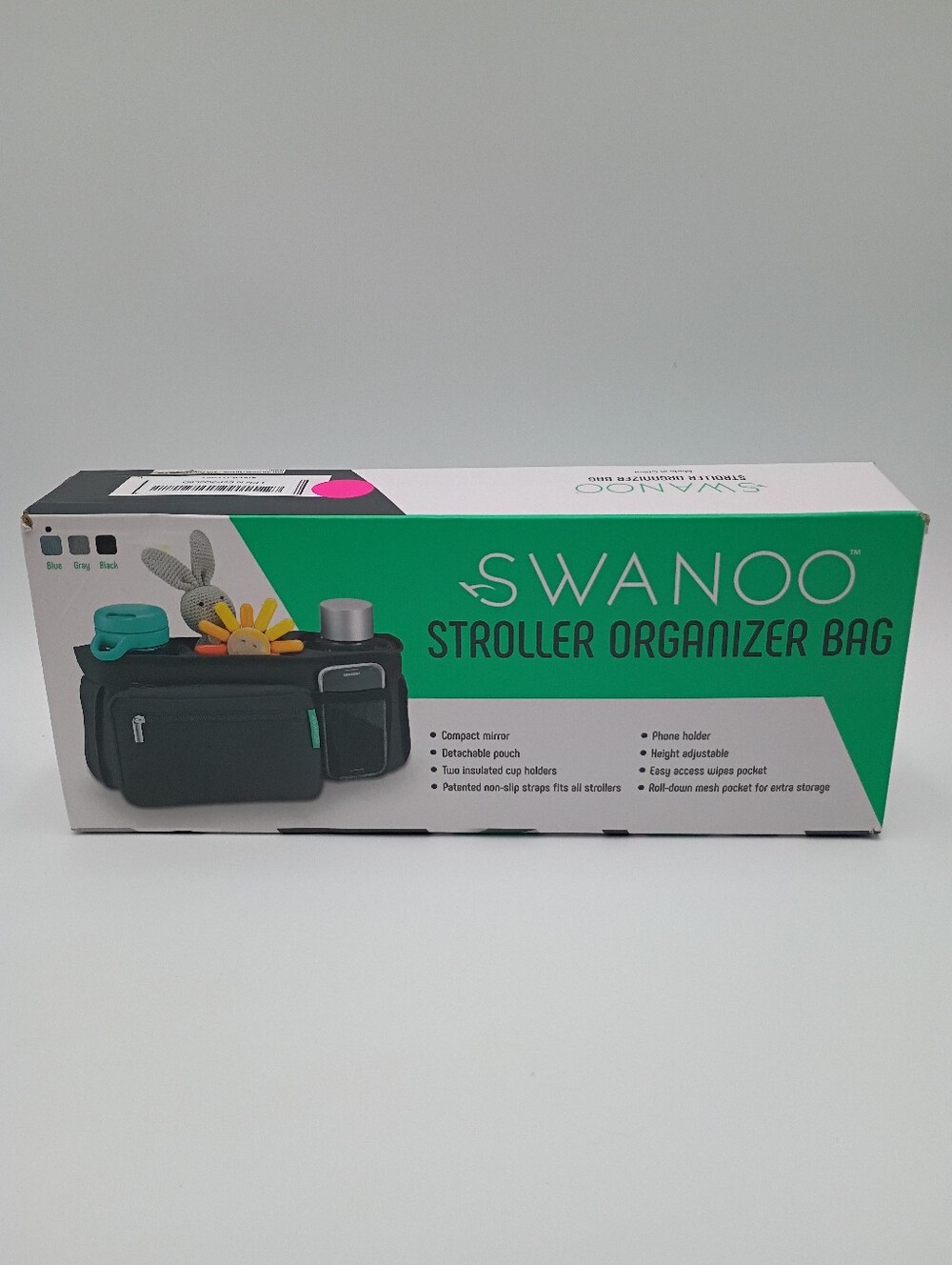 Swanoo Stroller Organizer Bag. Denim Blue. Open Box